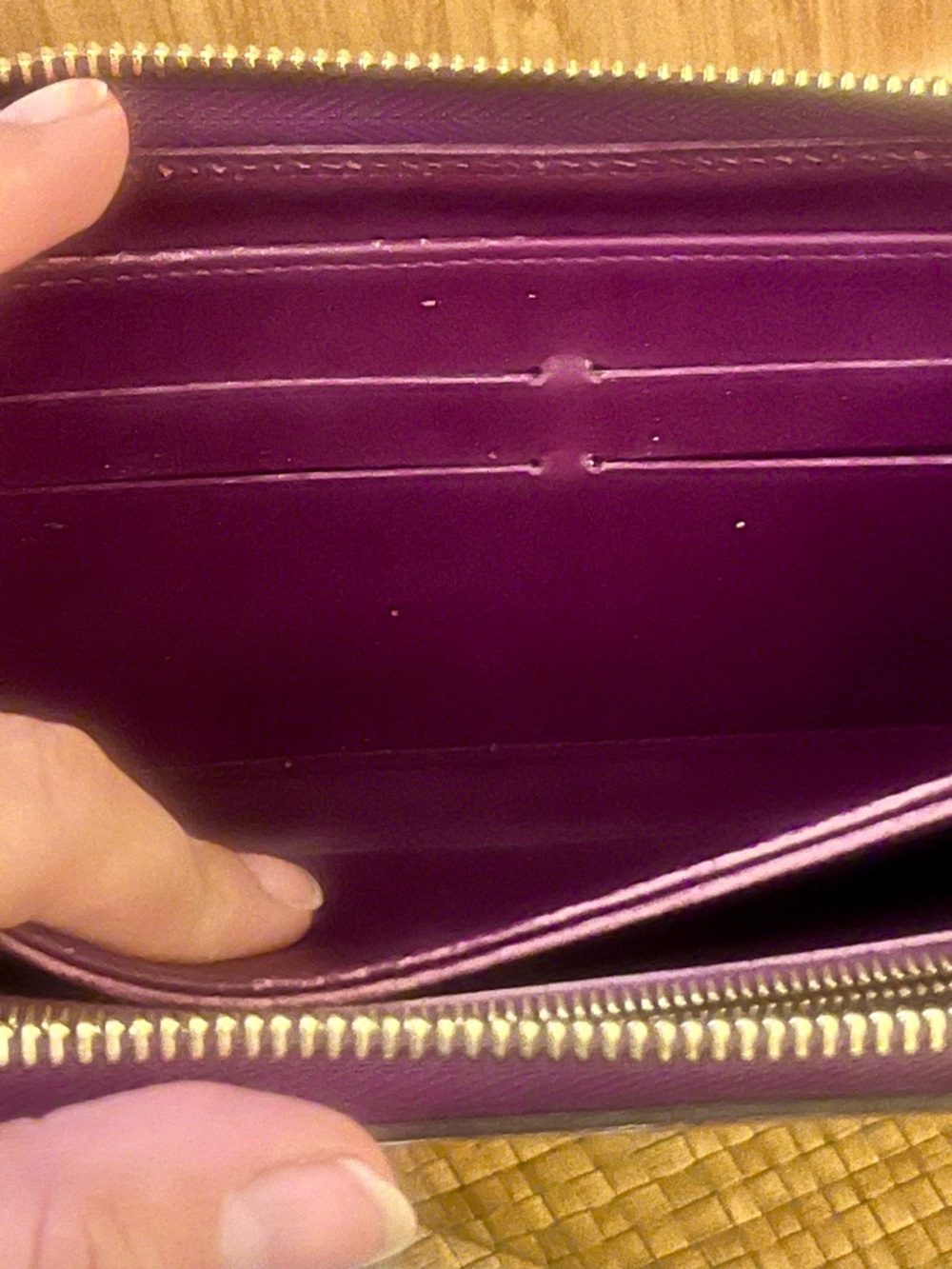 Pre-owned LV Amarante Monogram Vernis Zippy Wallet Purple Patent Leather - Picture 9 of 16
